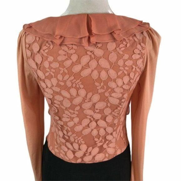 IVENI Lace Overlay Ruffle Side Pockets Dress - Picture 9 of 11